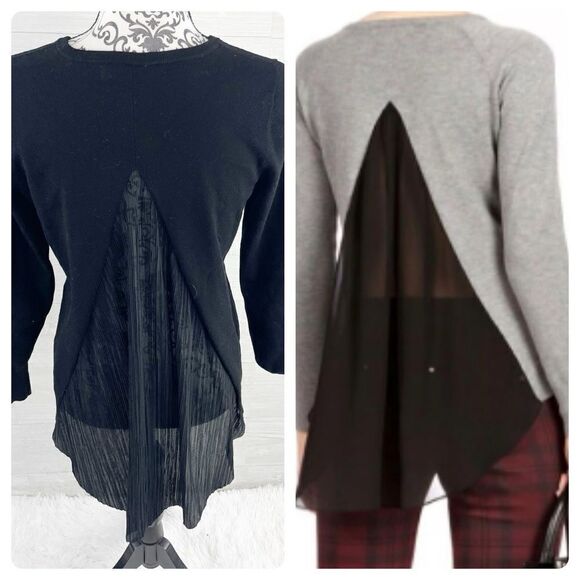 Karen Millen Chiffon Open Back High Low Sweater - Picture 1 of 10